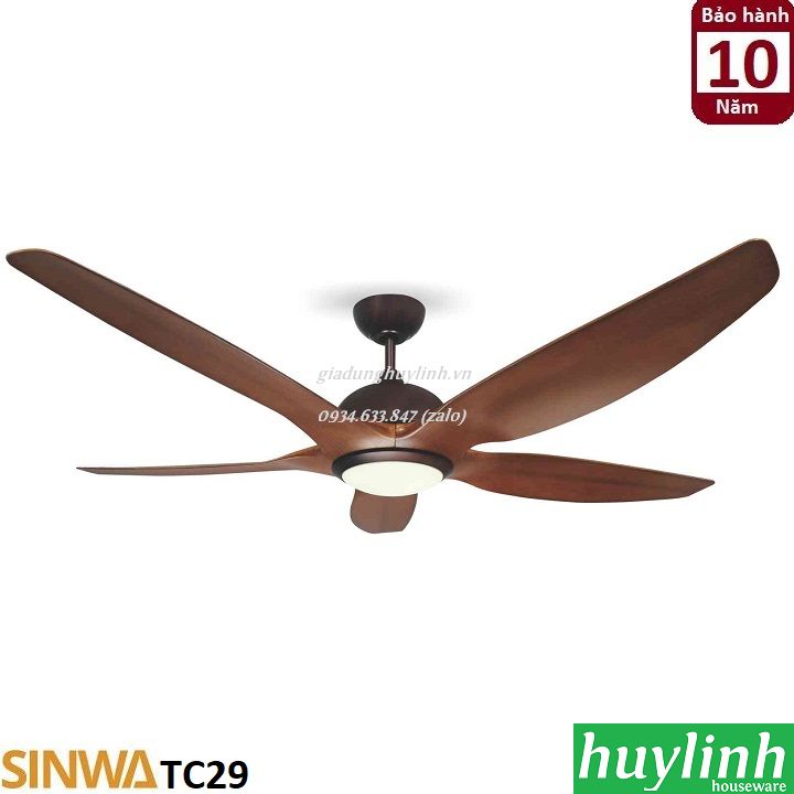 [HCM][Trả góp 0%]Quạt trần đèn LED Sinwa TC29 - 5 cánh