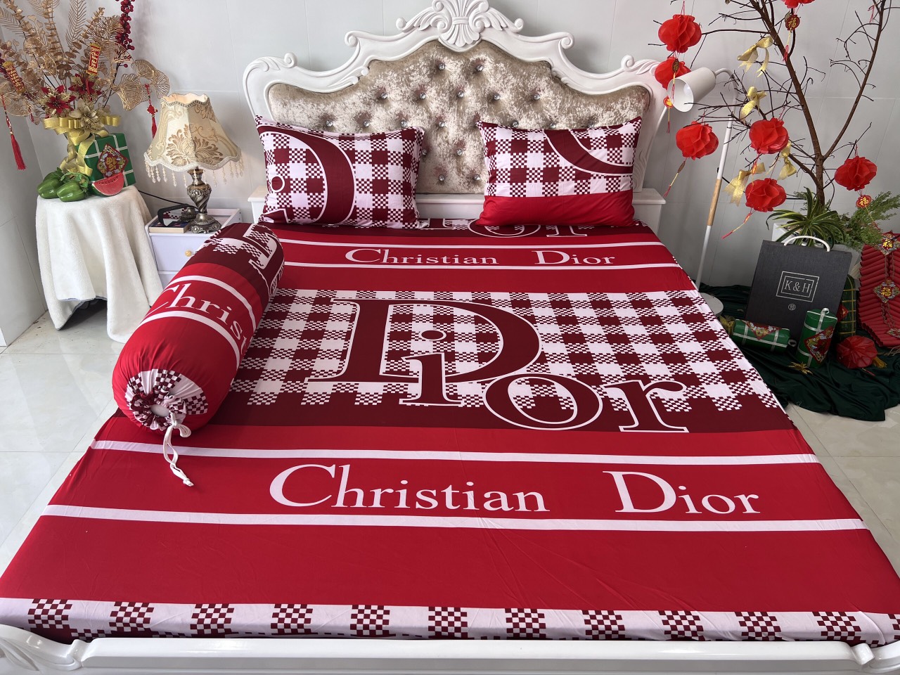 Bộ drap ga thun HQ mẫu thương hiệu mới 4 món