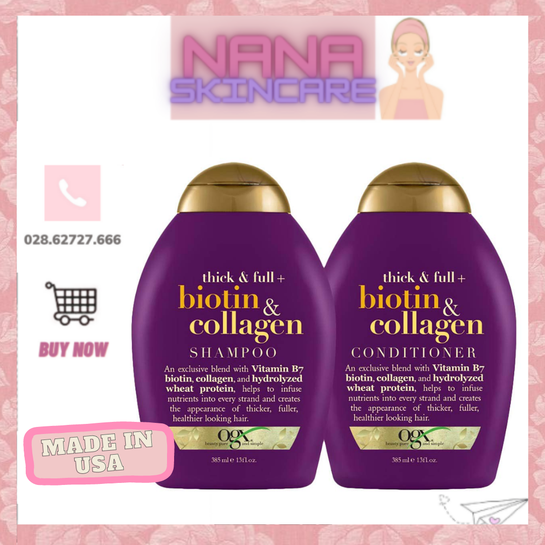 [Size] Dầu Gội Biotin & Collagen Shampoo & Conditioner