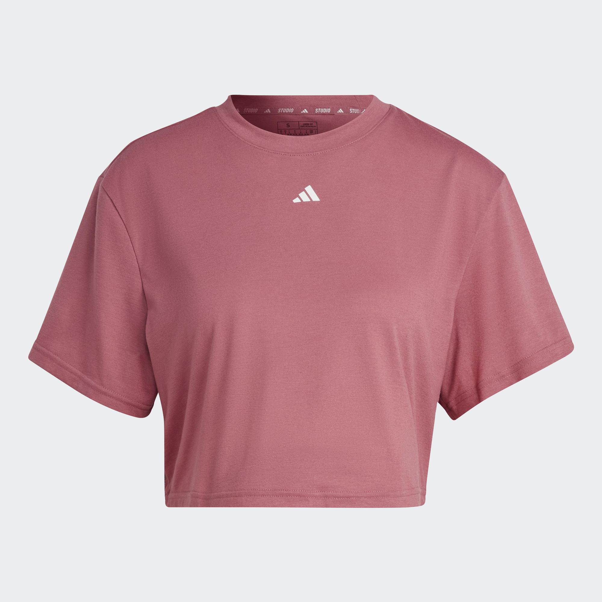 Adidas tập luyện áo thun studio nữ hồng ib8563