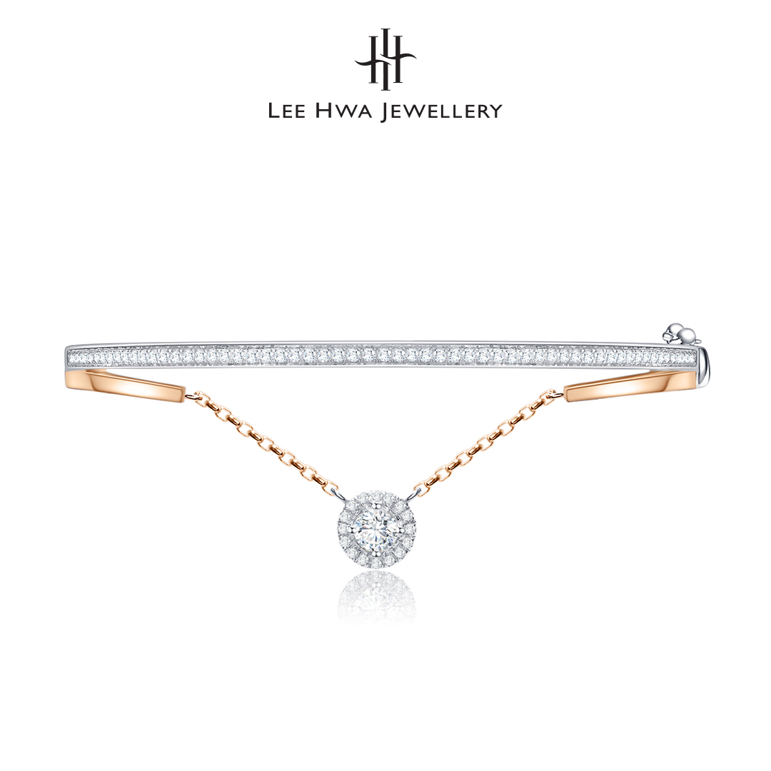 Diamond Bangle Lee Hwa Jewellery Bracelet Diamond Half Tennis Rose