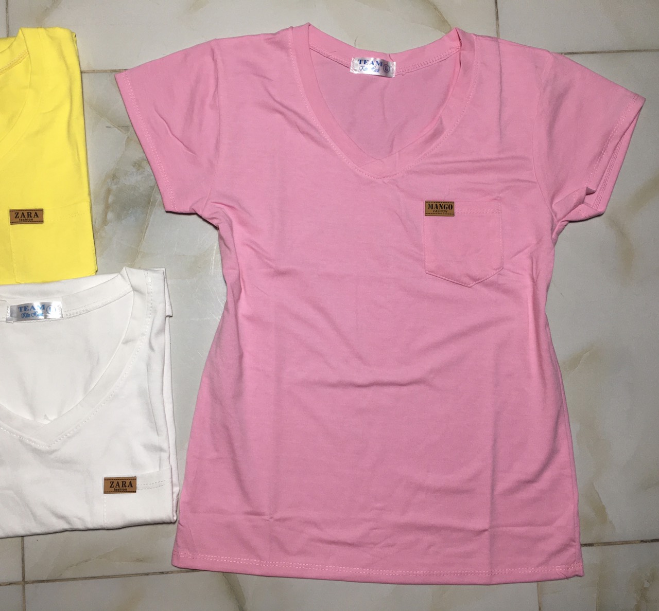 { 100k 3 áo } Áo thun nữ cổ tim trơn form ôm body cực tôn dáng