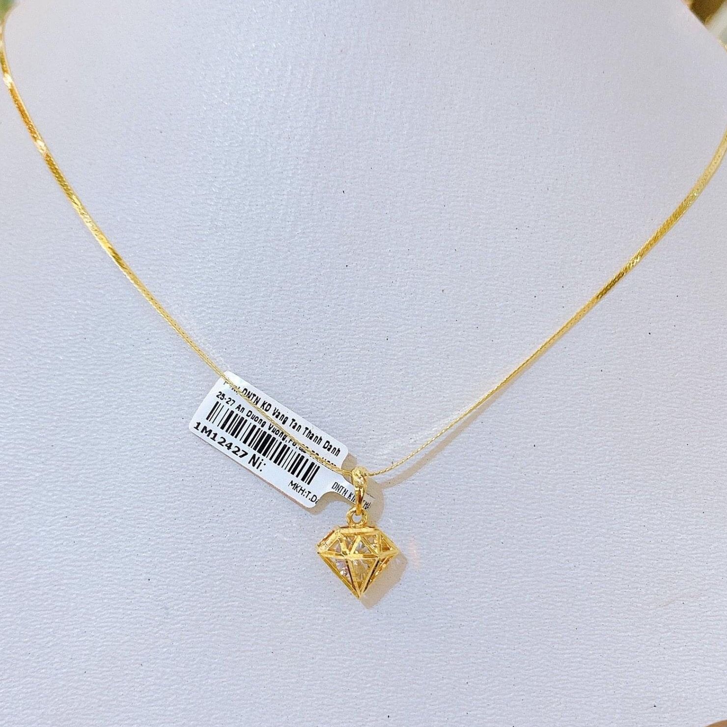 [HCM]Dây chuyền mạ vàng thật cao cấp Dây chuyền nữ vàng non, dây chuyền nữ mạ vàng 24k vàng 18k, dây chuyền pha lê Trang Sức Miga DM017 - đeo đi tiệc cực xinh cực sang trọng CAM KẾT KHÔNG ĐEN