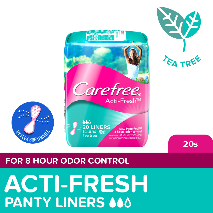 Carefree Acti-Fresh Thin Panty Liners 20s - Feminine Care, Odor