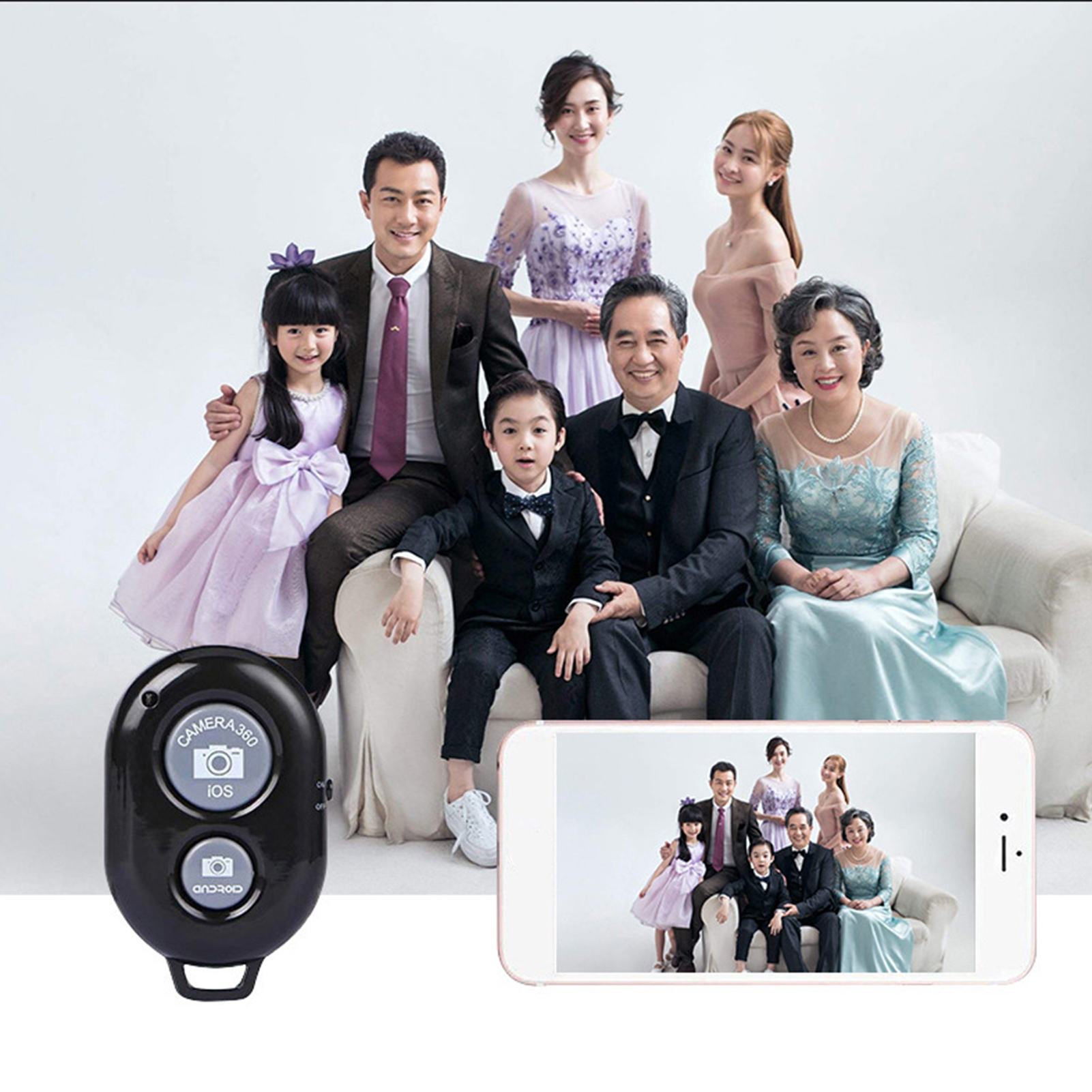 GeniusC Simple to Use Selfie Stick Shutter Without App Selfie Stick Shutter for Mobile Phones Wireless Bluetooth Selfie Stick for Iphone/android Long Distance Shutter Low Latency Remote Control for Self-timer