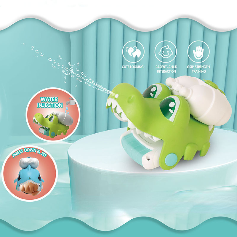 Outdoor Handheld Spray Water Launcher Children's Toy Soft Rubber Portable Dinosaur Crocodile Bath Toys Summer Beach Swimming Pool Kids Gifts. 