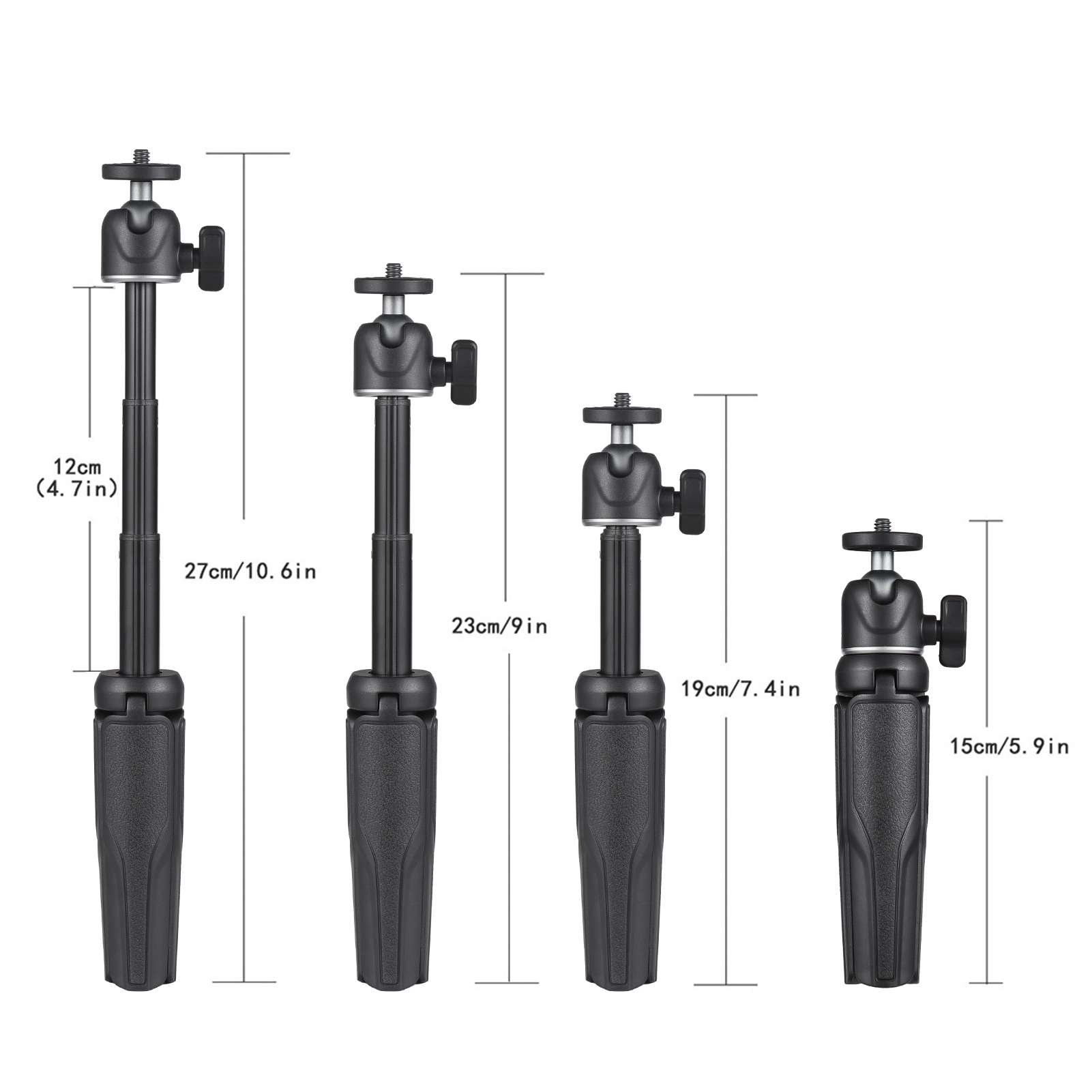 Ulanzi MT-08 Mini Extendable Desktop Tripod Handheld Photography Bracket Stand with Flexible Ballhead 1/4 Inch Screw Mount for Selfie Travel Vlogging