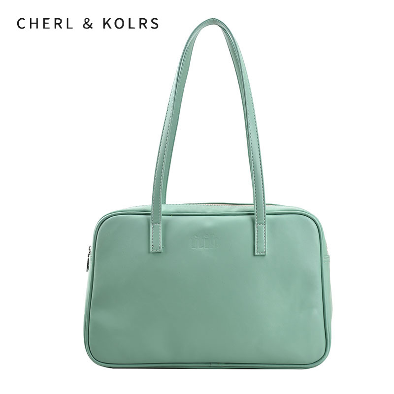 C & K Túi khoác vai dành cho nữ Preppy cặp mới phong cách khối lượng lớn Vai Túi màu trơn đa năng túi xách