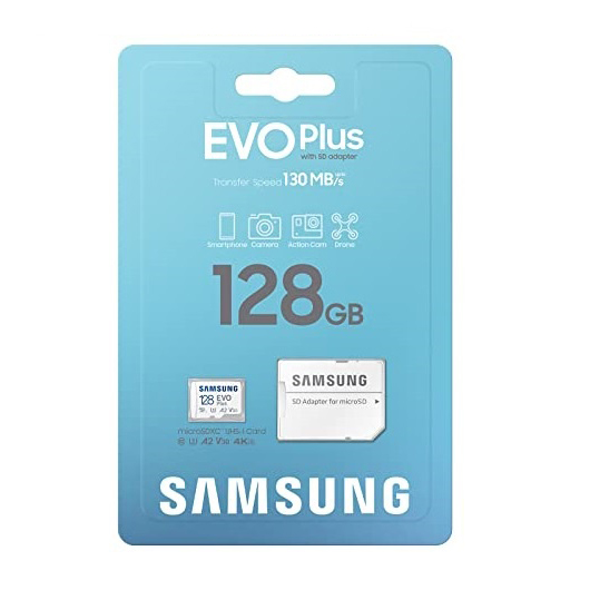 Thẻ nhớ MicroSDXC Samsung Evo Plus 128GB U3 4K R130MB/s W60MB/s kèm adapter box Anh (trắng) Nhất Tín Computer