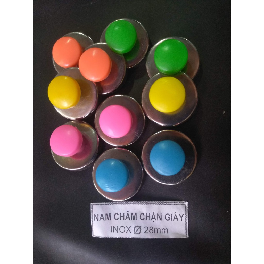 Sét 10 Viên nam Châm Chặn Giấy Có Núm
