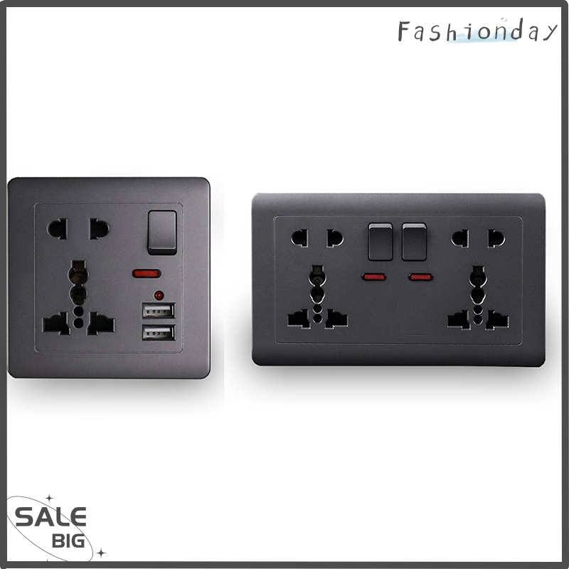 FD Legend Flash Sale EU Standard Usb Socket Gray Embedded Panel Wall Power Socket