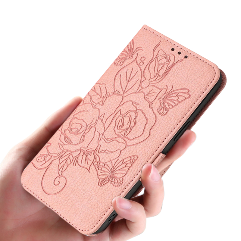 Phone case Xiaomi POCO X3 X4 X5 X6 Pro X4 X3 GT X6 Neo Flip Cover card slots Floral and Butterfly Embossed Patterns Leather RFID Shielding Protection Case For POCO X3 X4 NFC Case. 