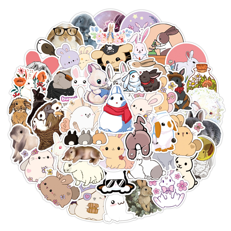 【Hottest Trends】10/30/50 PCS cute rabbit children graffiti stickers ...