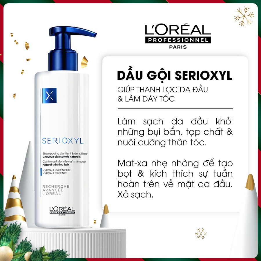 Dầu Gội L'oreal Serioxyl Kích Thích Mọc Tóc Và Làm Dày Tóc 250ML