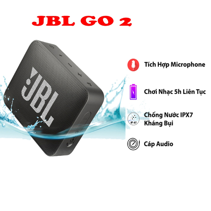 Loa bluetooth jbl go 2 , loa di động jbl go 2 fullbox new 100%, chống nước tiêu chuẩn ipx7, loa bluetooth không dây