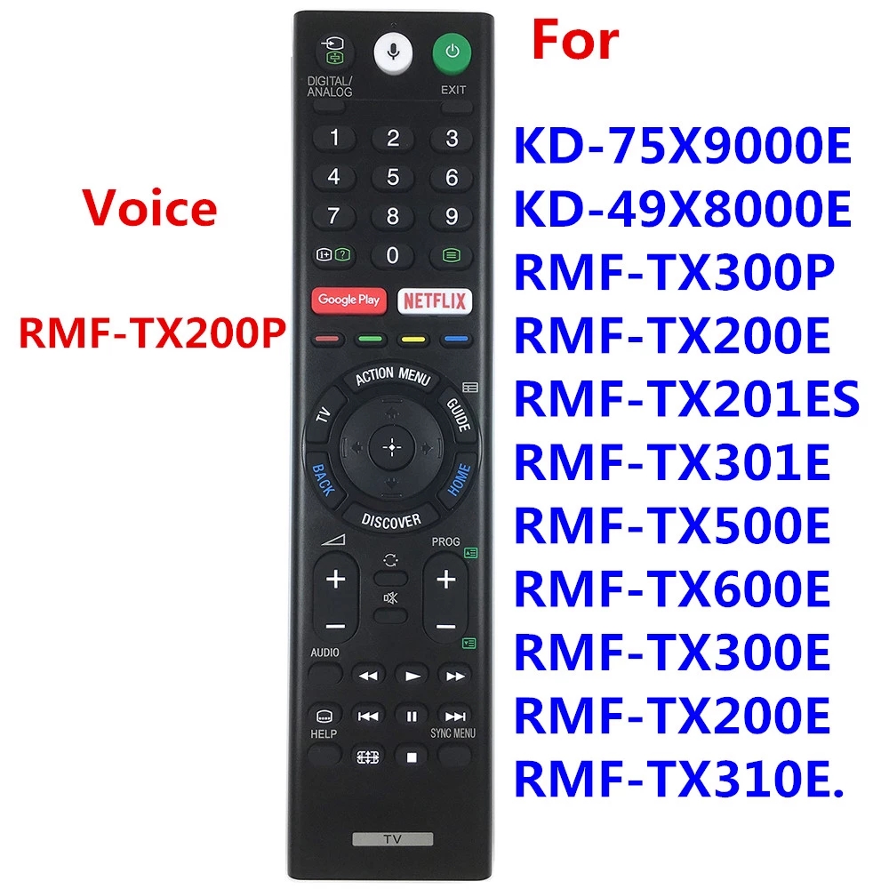 Sony TV Remote Control Voice Version RMF-TX200P Applicable TV Model KD-75X9400E KD-55X9300E KD-65X9300E KD-55X8500D KD-65X9300D KD-75X9400D KD-65X8500D KD-55X9300000D D KD-49 X7000D RMF-TX20T RMF-TX20 -TX300P RMF-TX500E RMF-TX600E RMF-TX201ES