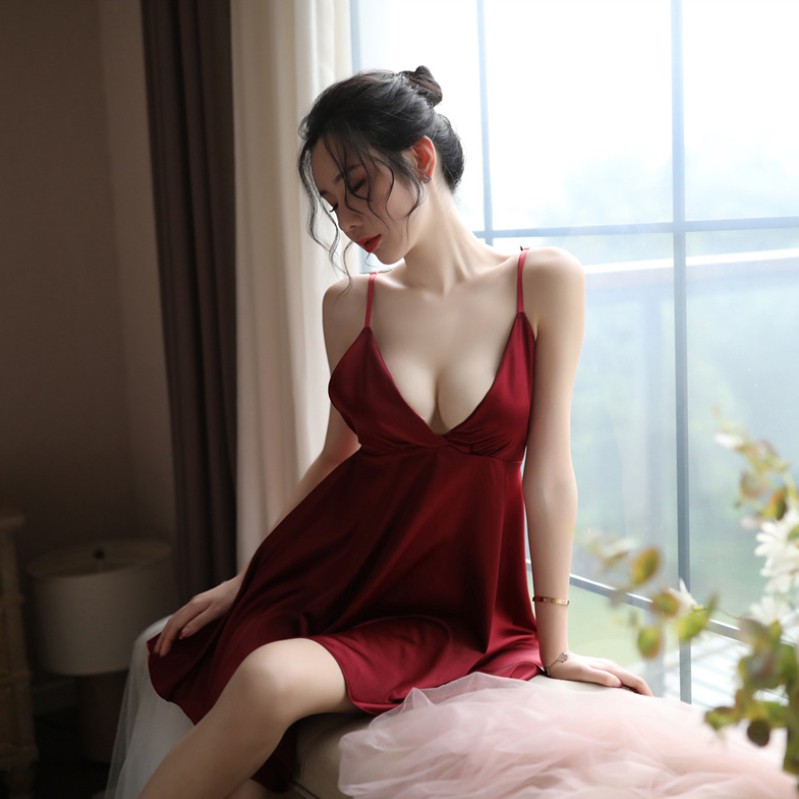 [Che tên] Váy ngủ lụa nữ 2 dây kèm đôi cánh thiên thần Back Angel