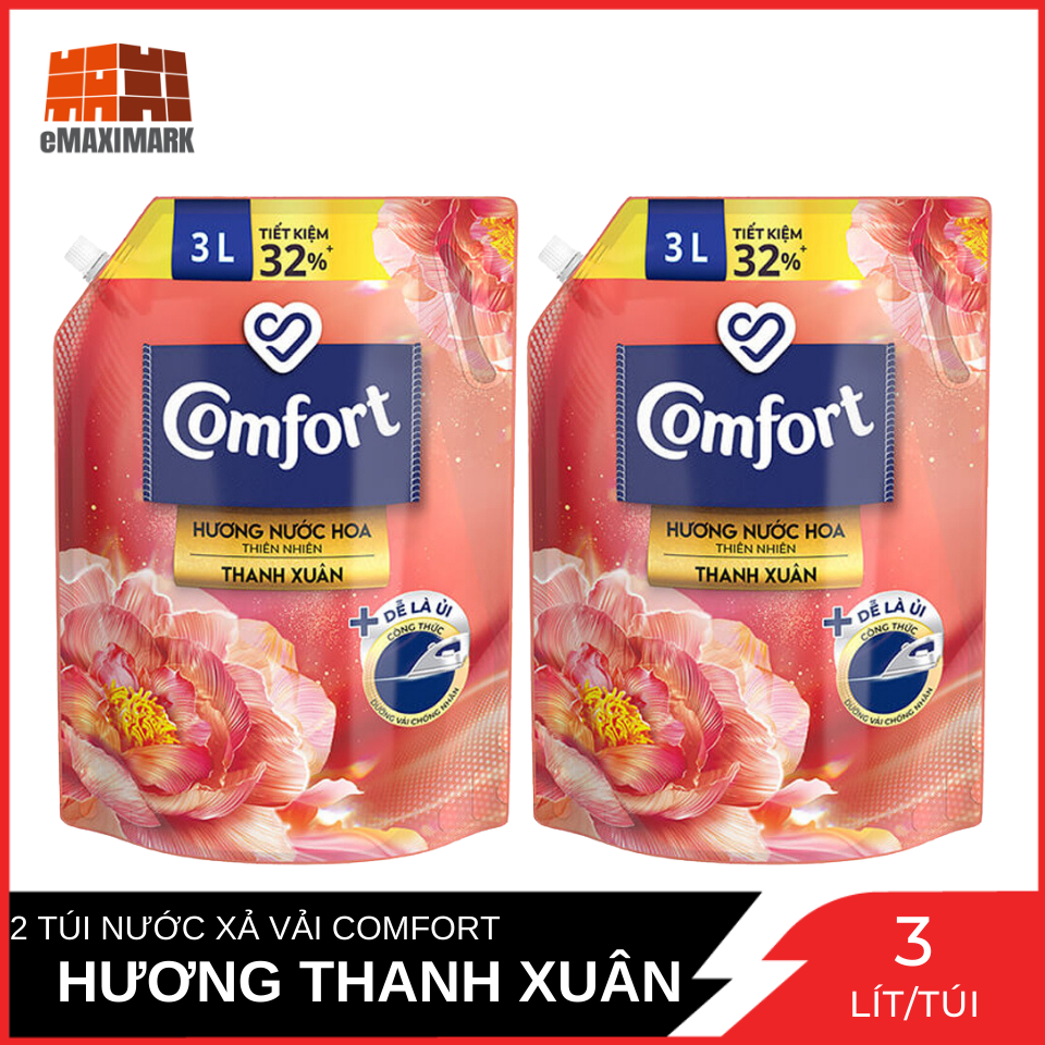 Combo 2 nước xả vải comfort hương thanh xuân túi 3l