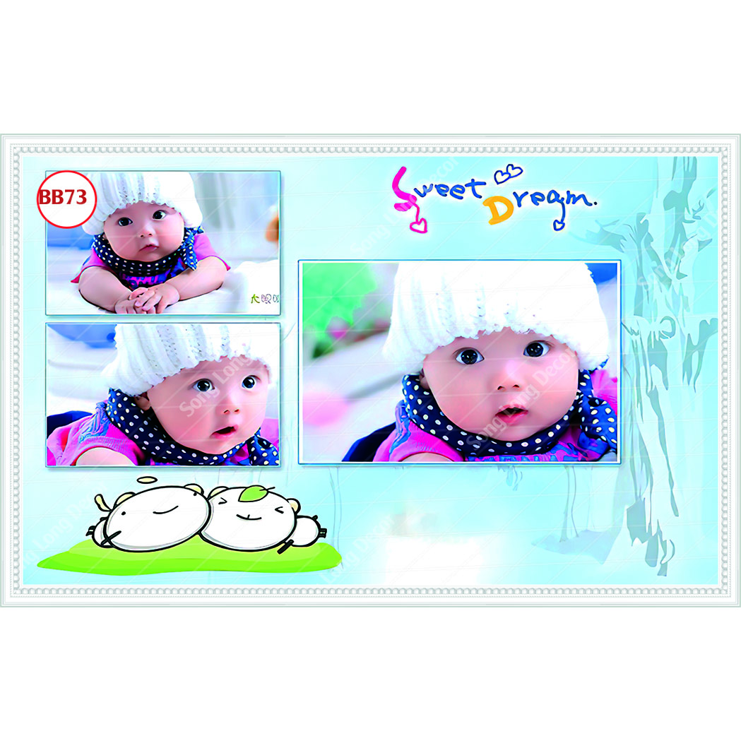 Tranh Dán Tường 3D Em Bé Baby Nhiều Mẫu Đẹp - Có In Theo Yêu Cầu- Tranh 3d Trang trí phòng ngủ -1