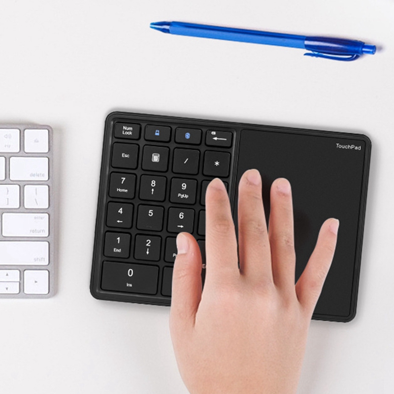 Mini 2.4G Bluetooth Keyboard Numeric Keypad 22 Keys Digital Keyboard with Touchpad for Windows IOS Android