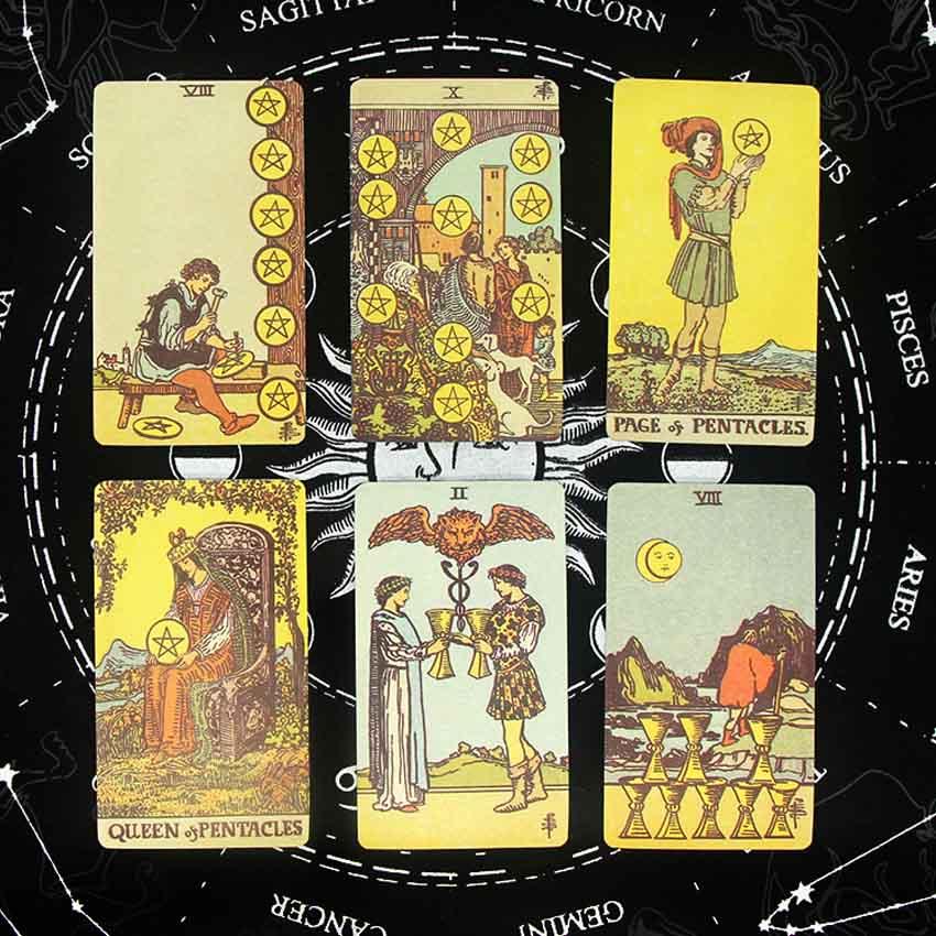 12x7cm Iron Box Borderless Smith Waite Tarot Card Games