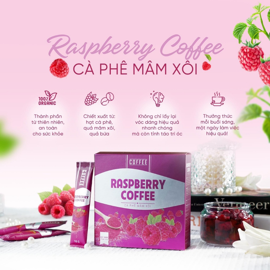Cà Phê Giảm Cân Mâm Xôi Raspberry Coffee Chính Hãng