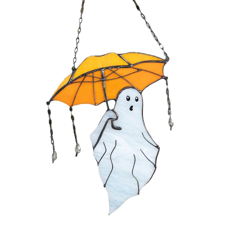 Mysterious and funny umbrella ghost hanging Halloween decoration