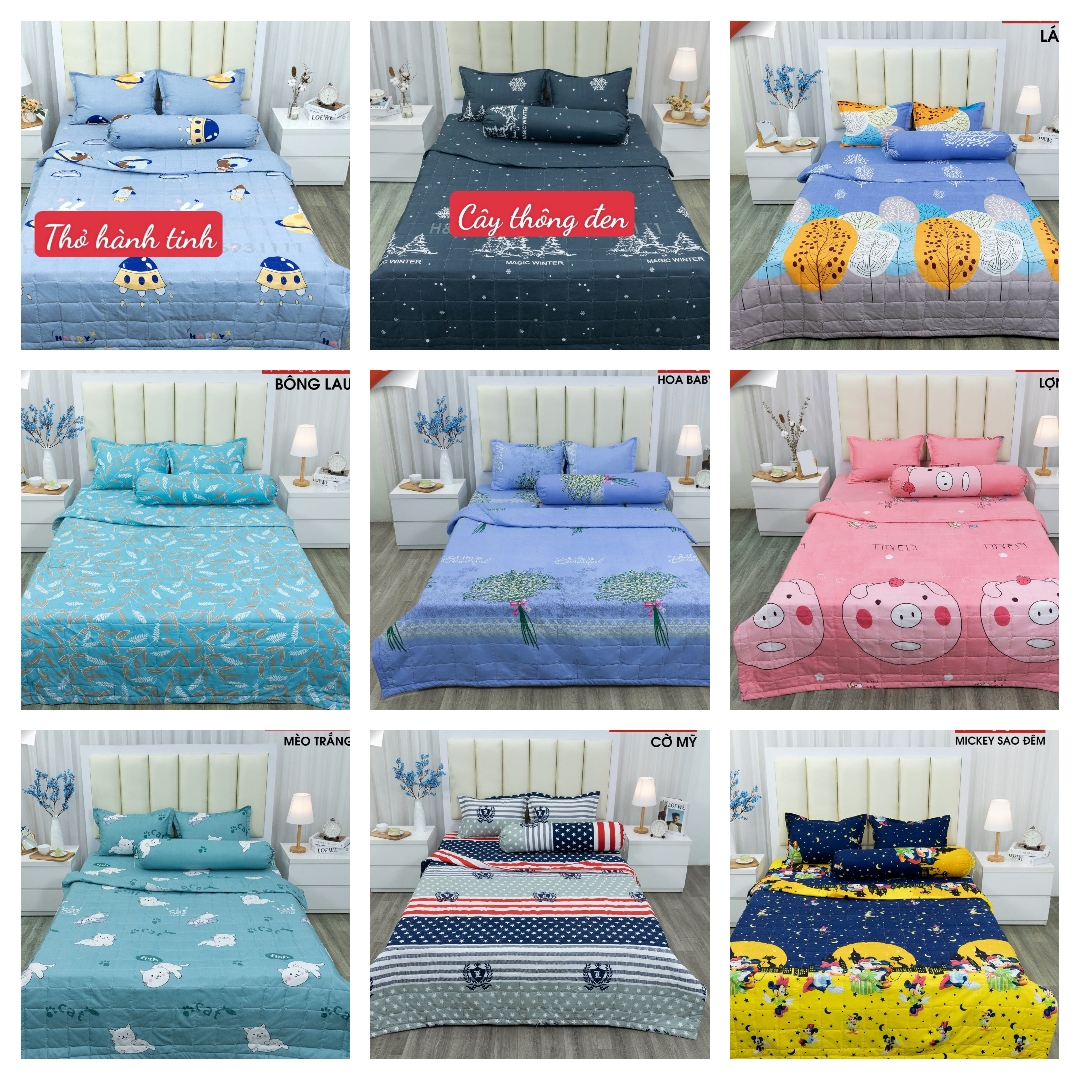 ga trải giường  1m8x2m chất cotton poly có chọn mẫu