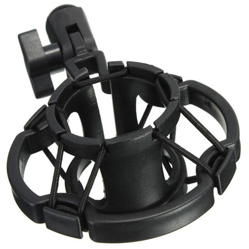 [Eqrbtl] Universal Professional Condenser Microphone Mic Shock Mount Holder Studio Recording Bracket For Large Diaphram Mic Clip Black