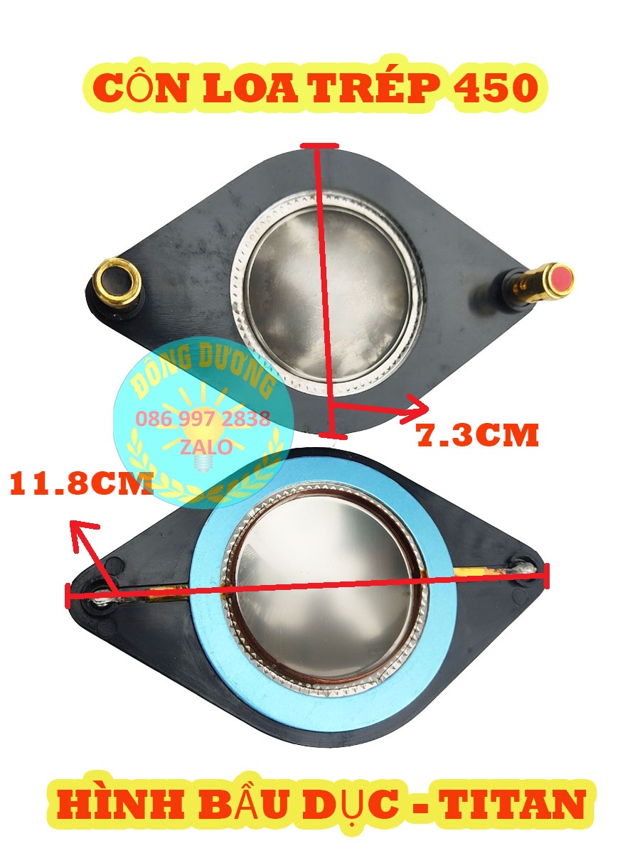 CẶP CỦ KÈN 450 JB  LREN VẶN NẮP NHÔM CÔN DẸT - LOA TREBLE SÂN KHẤU - LOA TRÉP 450 - TRÉP LOA KÉO