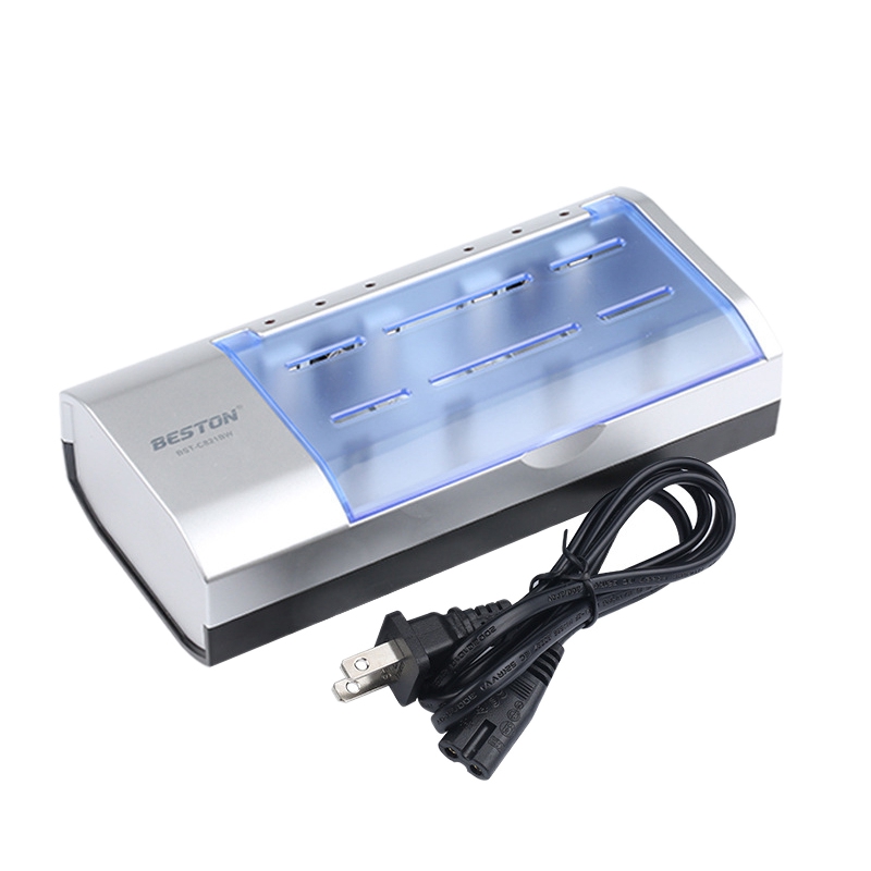 Beston 9v ni-mh battery 6 slot multi-function battery charger for aa/aaa/c/d type battery charger-