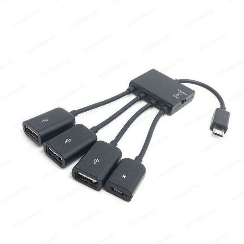 Holiday Discounts New High Quality 4 Port Micro USB To USB For Tablet Computer PC Power Charging OTG Hub Cable Connector Spliter