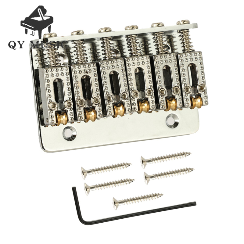 6-string 65mm Electric Guitar Hardtail Fixed Bridge Ball String Code Tail Pipe Top-load Bridge Compatible For Strat Tele