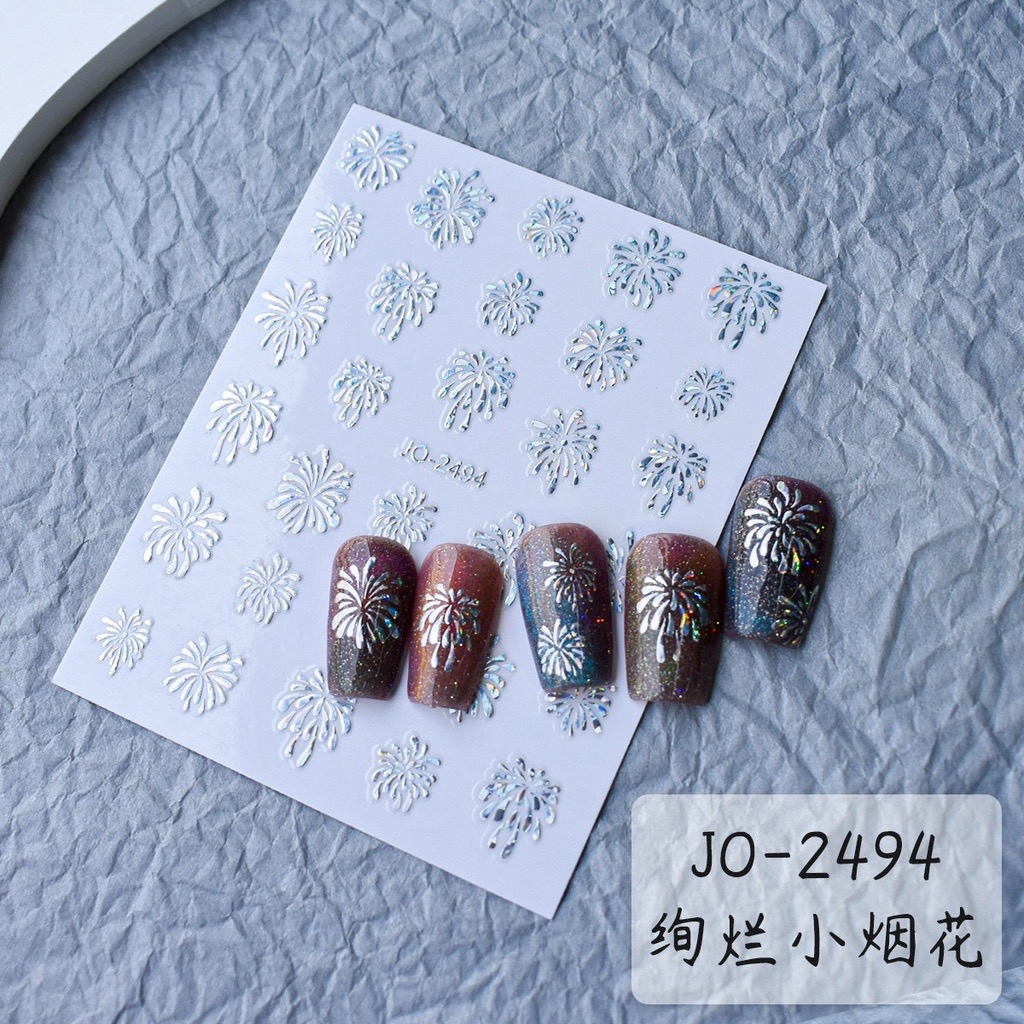 Sticker pháo hoa firework Tết JO-2494 dán móng năm mới 2024