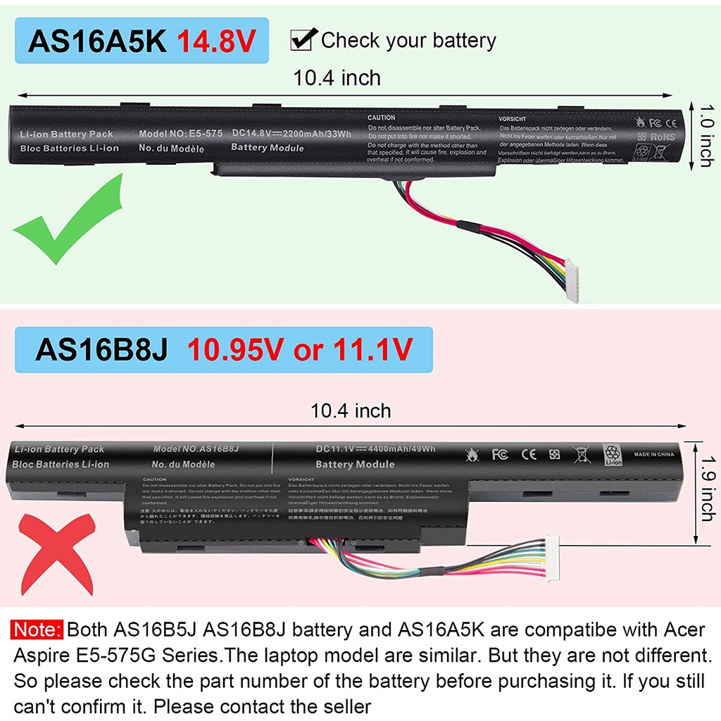 PIN ZIN Acer Aspire E5-475 E5-475G E5-575 E5-575G E5-576 E5-774 E5-774G AS16A5K mới 100%