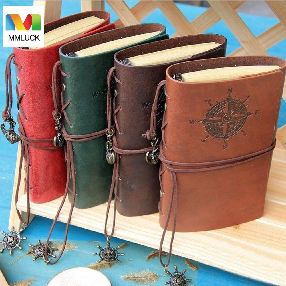 MMLUCK Personalized Gift Best Selling Replaceable Blank Paper Classic Retro Style Vintage Notebook Rope Tying Notebook Leather Diary Book Notepad Sketchbook