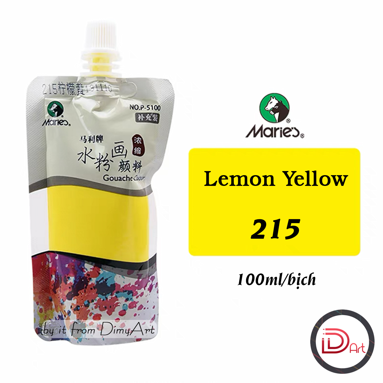 Màu gouache/nước thạch cao cấp MARIE's 100ml