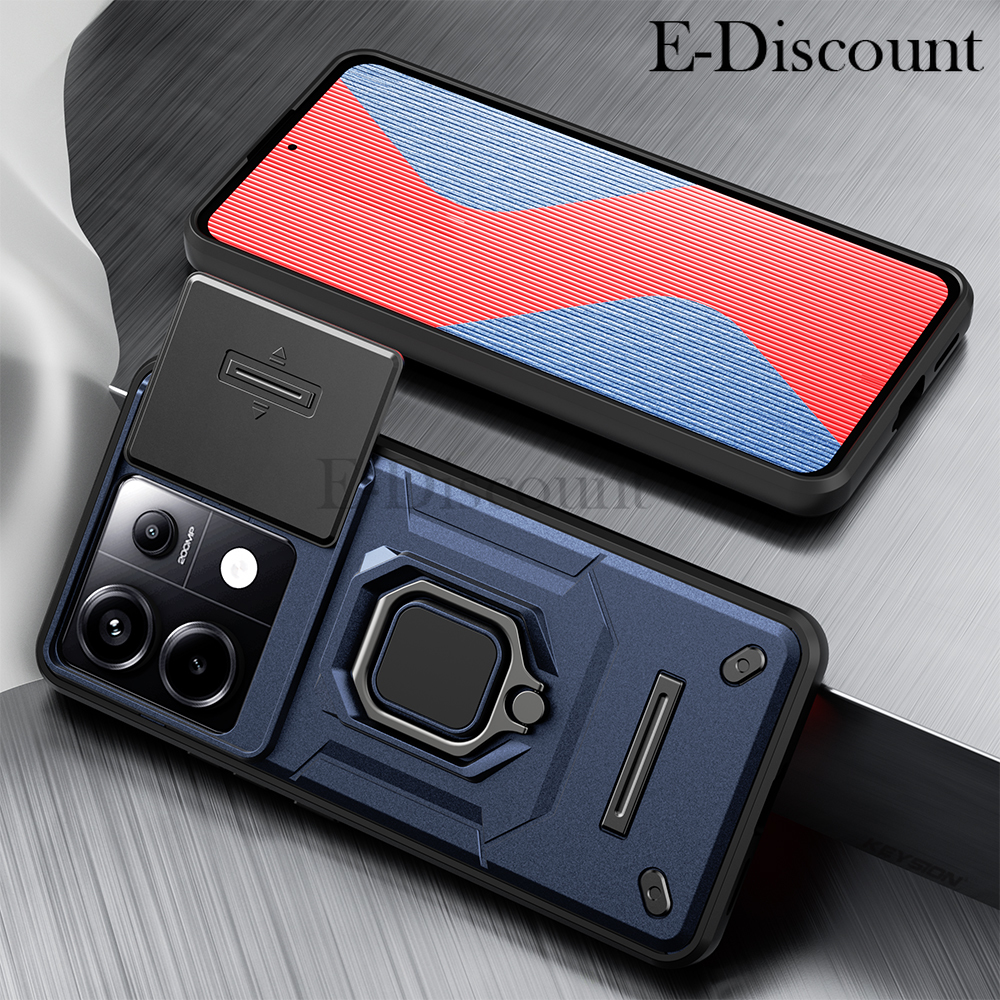New Phone Case For Redmi Note 13R Pro Xiaomi Poco X6 NEO Cover Car Foldable Metal Bracket Sliding Camera Protection Hard Shockproof for Xiaomi Poco X6 NEO Redmi Note 13R Pro Case.