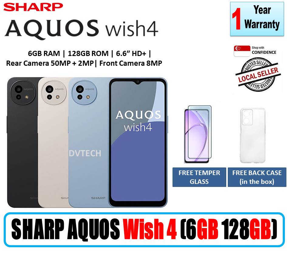 SHARP AQUOS Wish 4 (5G) | 6GB 128GB | Local Set with 1 Year