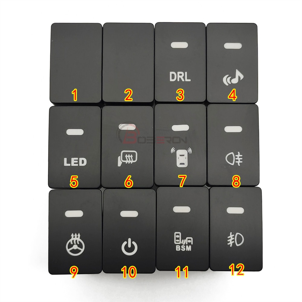 Car Wing Rearview Mirror Control Switch LED Power DRL Switch Button For Honda CRV