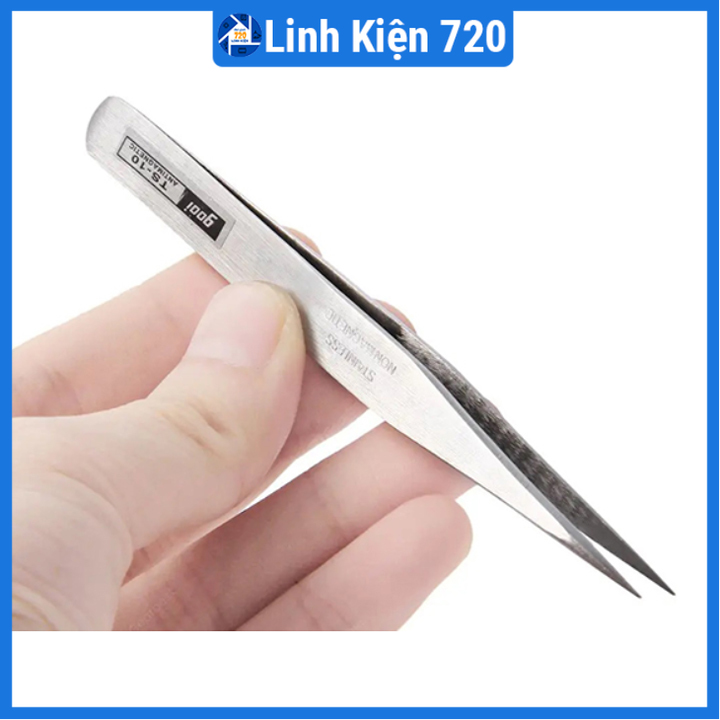 Bộ 2 nhíp gắp linh kiện điện tử Gooi ( 1 cong - 1 thẳng )