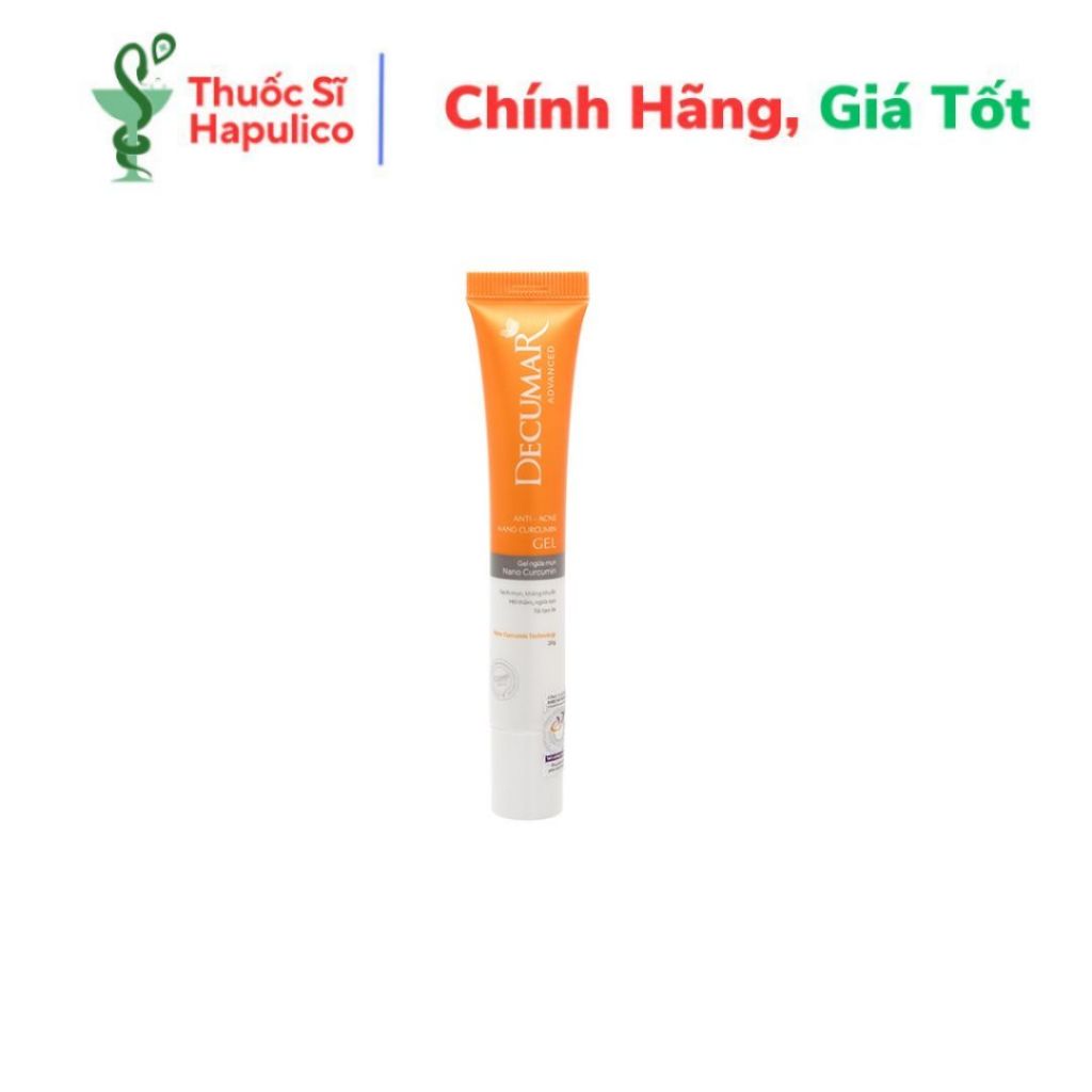 ɡel Nano Curcumin Decumar ngừa mụn, mờ thâm sẹo tuýp 20g
