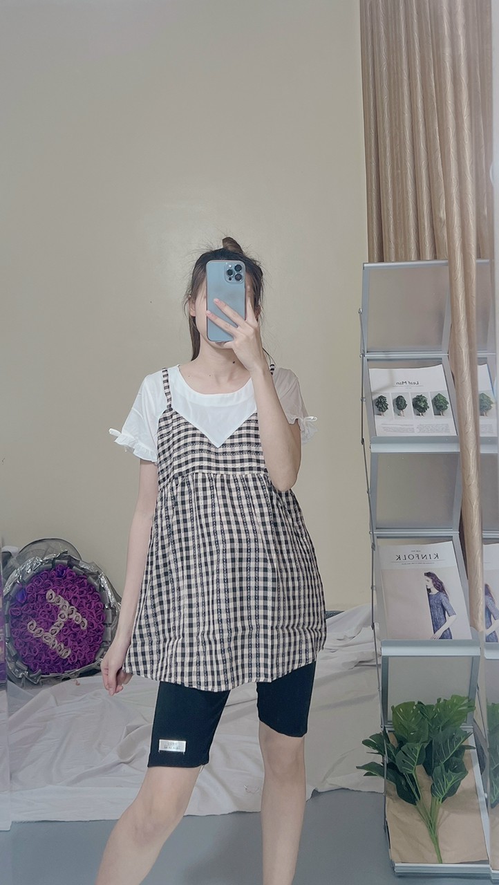 Áo bầu cộc tay mùa hè mềm mát
