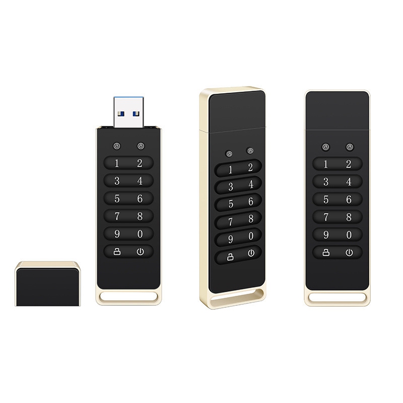 Secure USB Drive, Encrypted USB Flash Drive Hardware Password Memory Stick with Keypad USB 3.0 Disk Flash Black