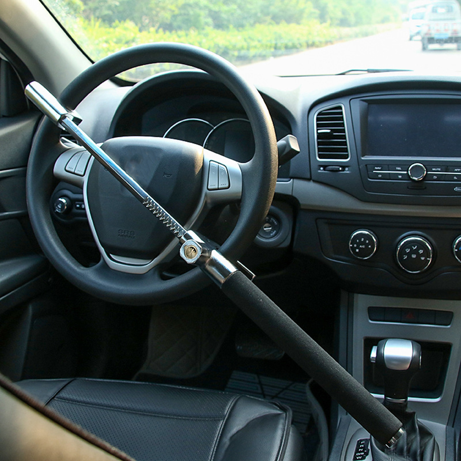 Car Steering Wheel Lock Multifunctional Retractable Wheel Lock Secure Your Car with Multifunctional Anti-theft Steering Wheel Lock Adjustable and Retractable Device less Than