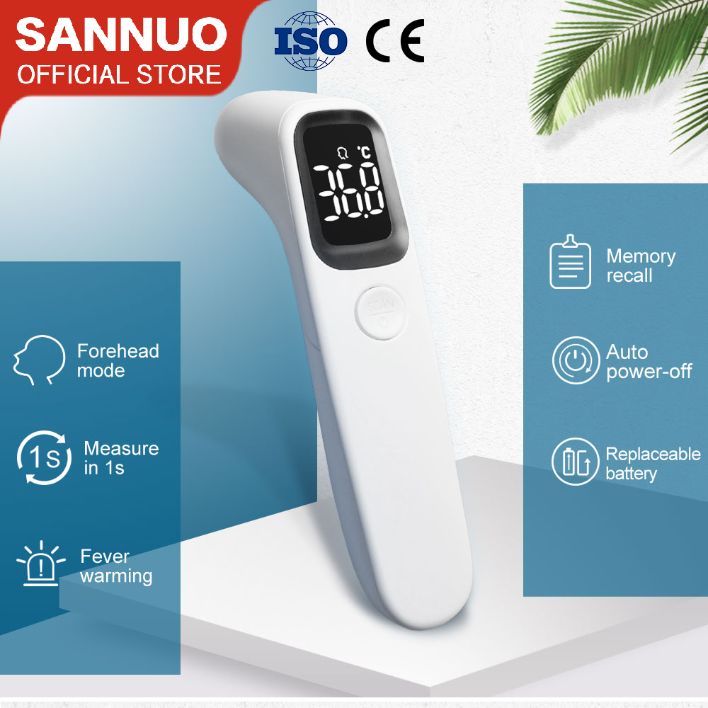 Nhiệt kế đo trán hồng ngoại màn hình lcd kỹ thuật số cho trẻ em và người lớn Sannuo Sinocare