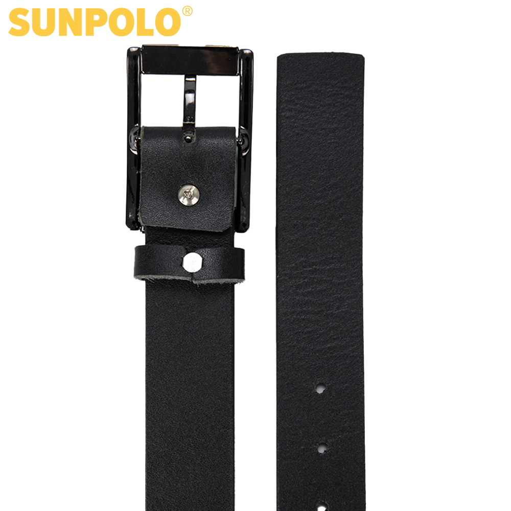 Thắt Lưng Nam Da Bò Khóa Kim SunPoLo BS01D (Đen)