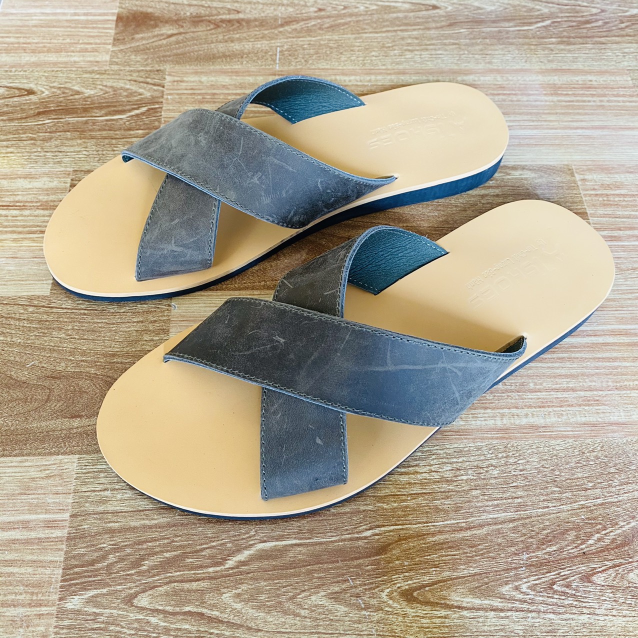 Dép da nam cao cấp💖DA BÒ 💖Dép Quai Chéo Da Bò Thật Phong Cách Trẻ Trung CAT224