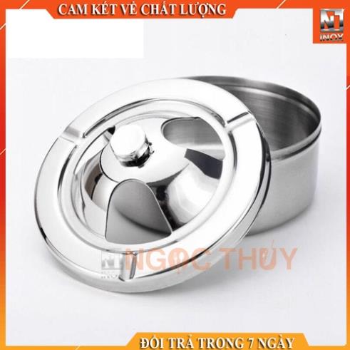 Gạt tàn thuốc inox nắp xoay cao cấp