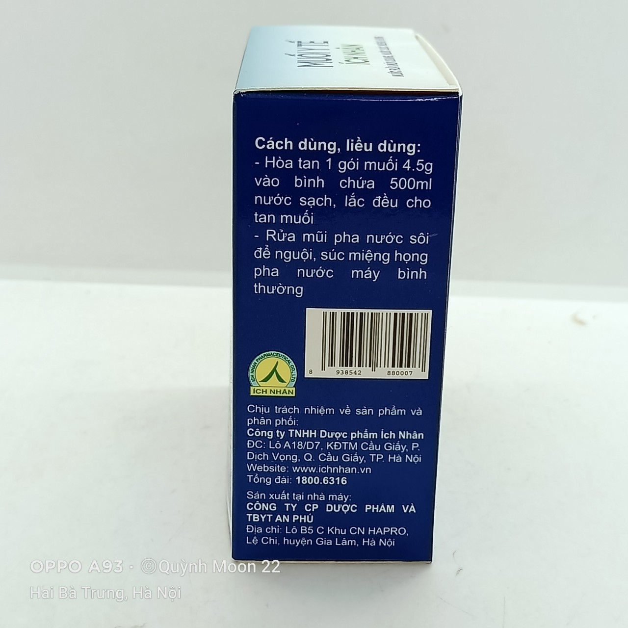 Muối y tế ích nhân hộp 20 gói